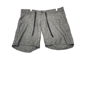 Horny Toad 100% Linen Lithe Shorts Charcoal Gray Drawstring‎ Pockets Size 10